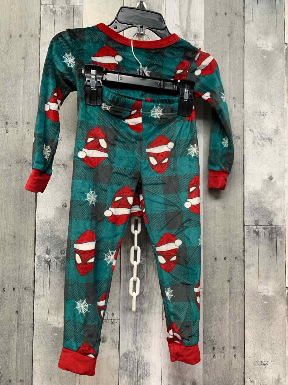 Size 5T Green Spiderman 2pc PJs
