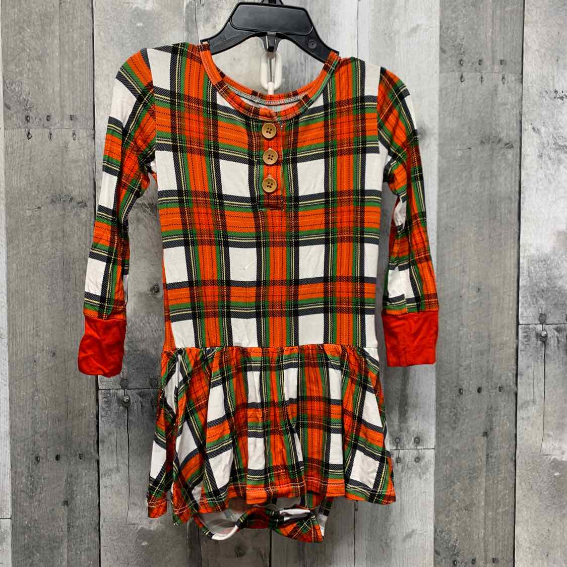 Size 2T Red/Green Bamboo Romper