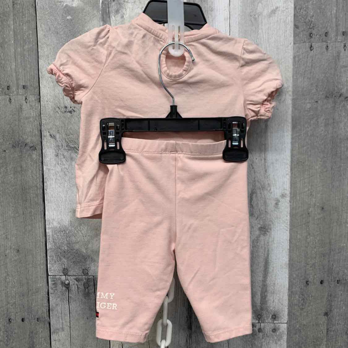 Size 3-6 Months Pink/Blue Tommy Hilfiger Shirt/Shorts