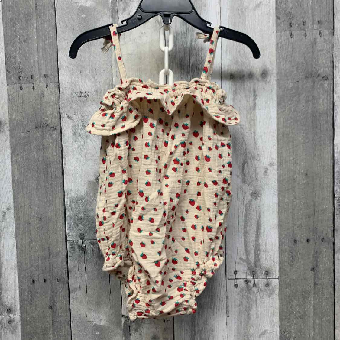 Size 18 Months Tan/Red Okie Dokie Romper - OodlesCB