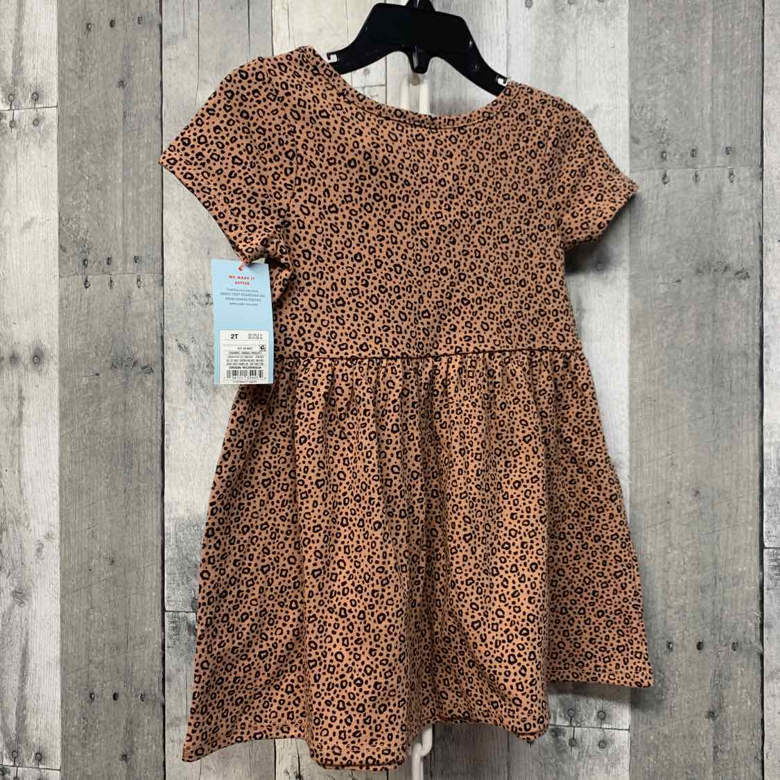 Size 2T Tan Animal Print Cat & Jack Dress - Knit