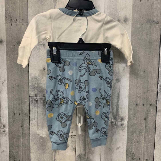 Size 3-6 Months Blue/White Disney Shirt/Pants - OodlesCB
