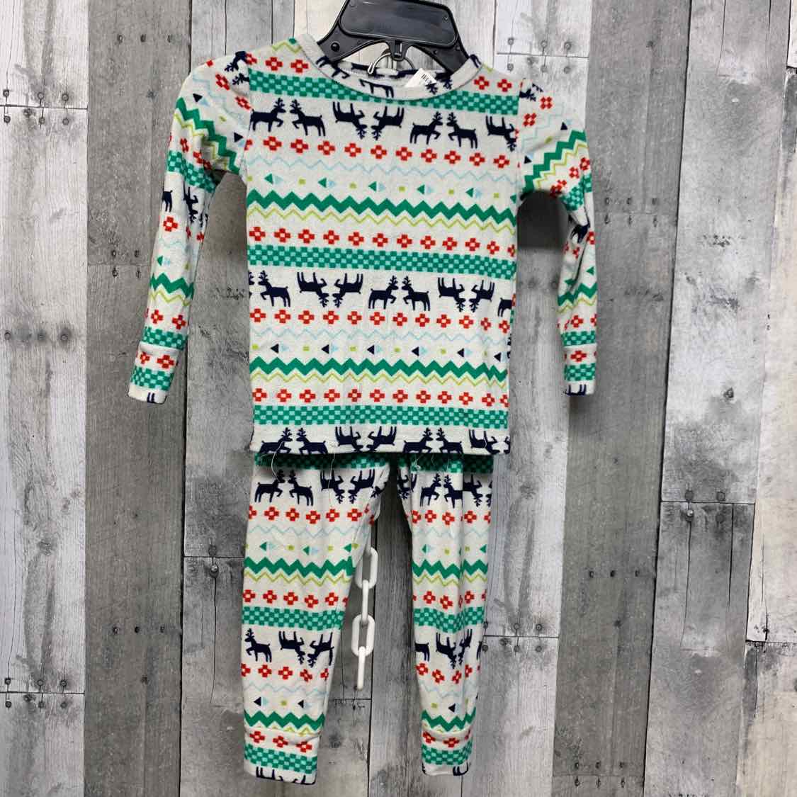 Size 3T White Print Cat & Jack 2pc PJs