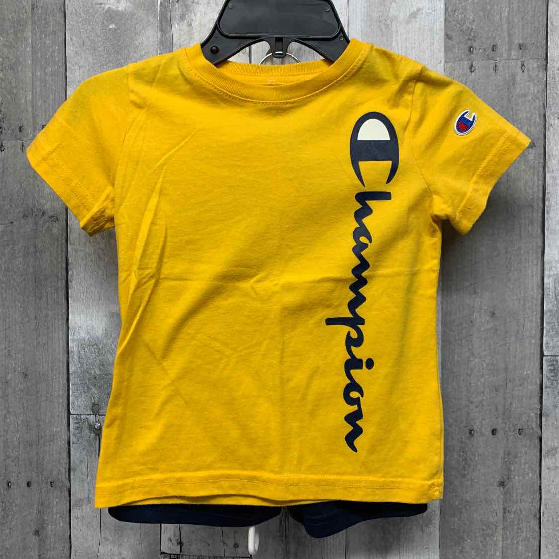 Size 4T Navy/Yellow Champion Shirt/Shorts