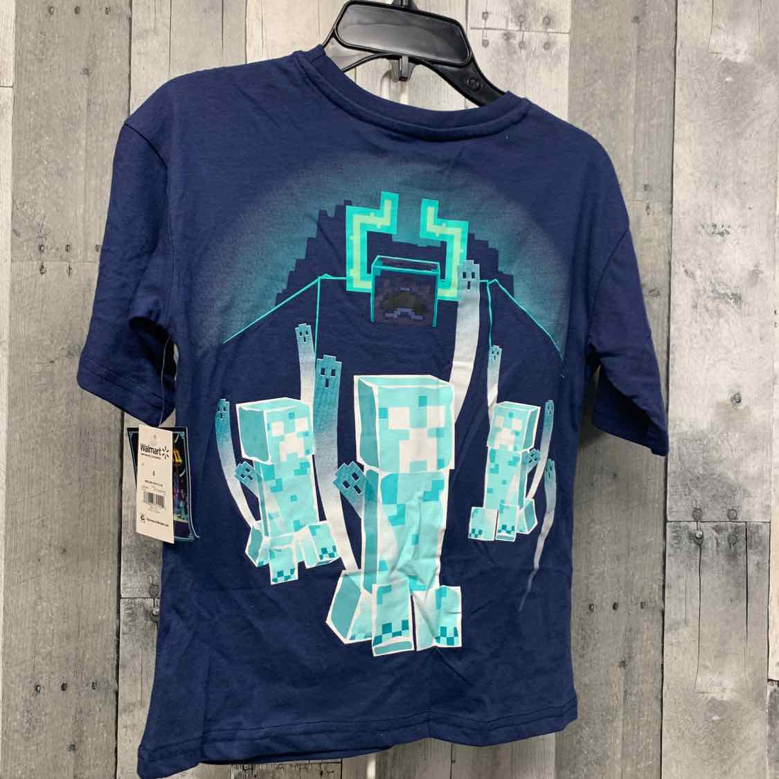 Size 8 Navy/Blue Minecraft T Shirt