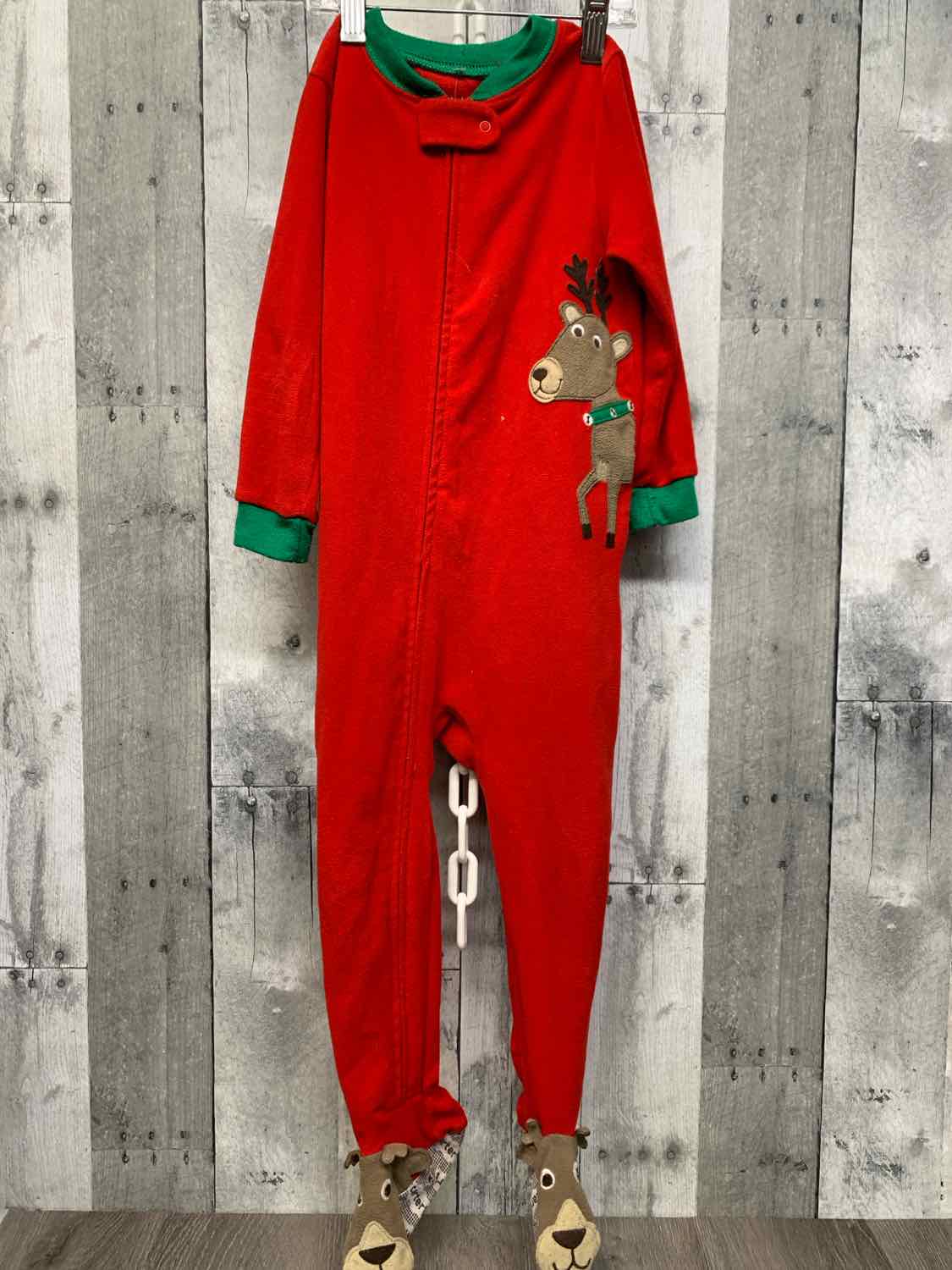 Size 3T Red/Green Carter's Footy PJs