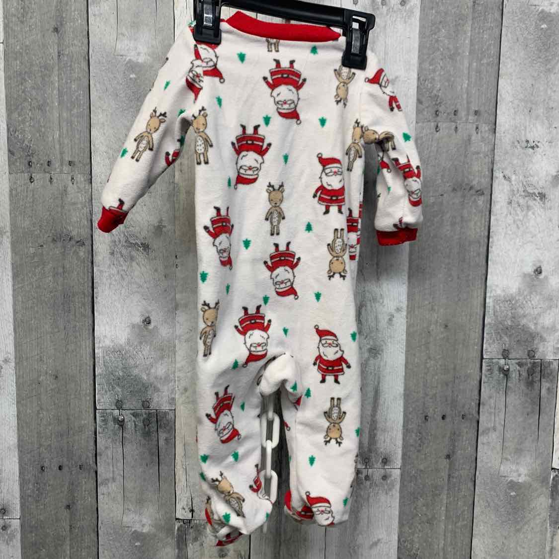 Size 6 Months White Print Just One You Footy PJs