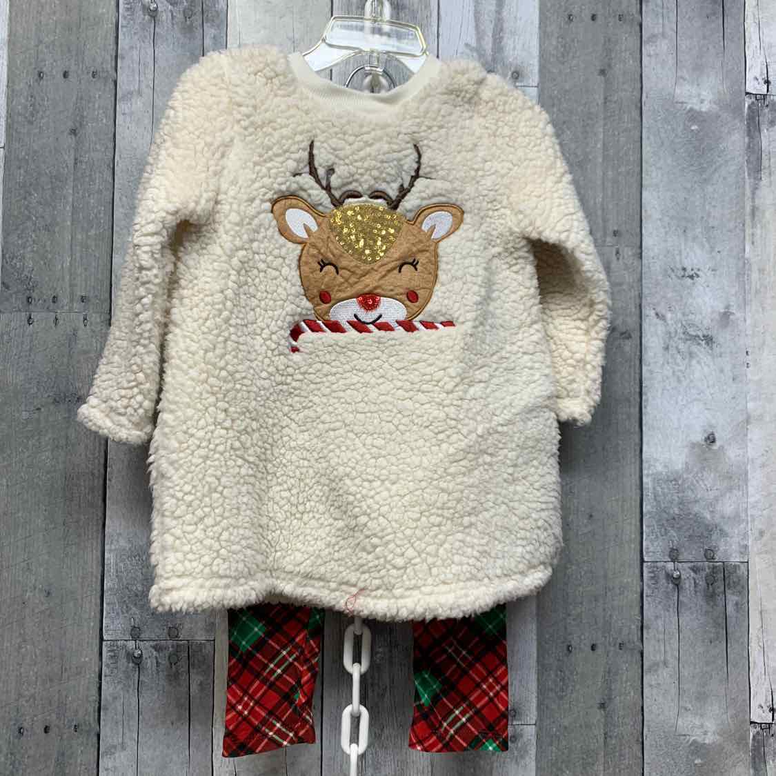 Size 3T Ivory/Red Jessica Ann Shirt/Leggings