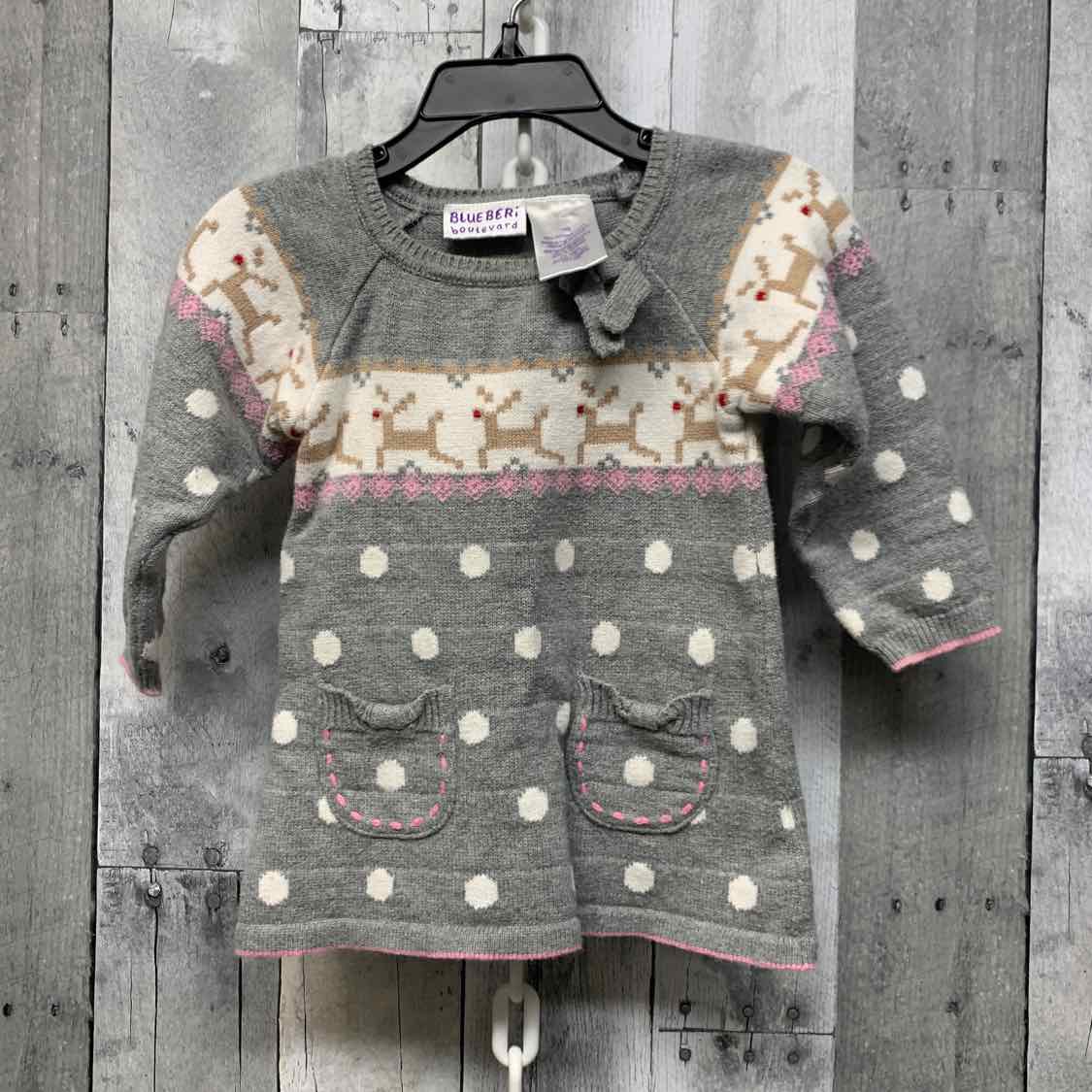 Size 18 Months Gray/Pink Blueberi Boulevard Sweater - Outer