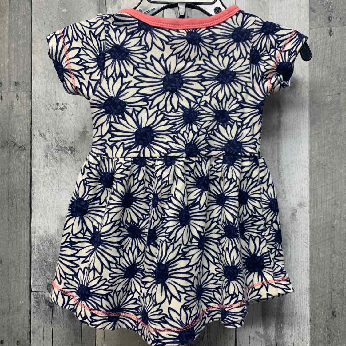 Size 0-3 Months Blue Floral Print B Brand Dress - Knit - OodlesCB