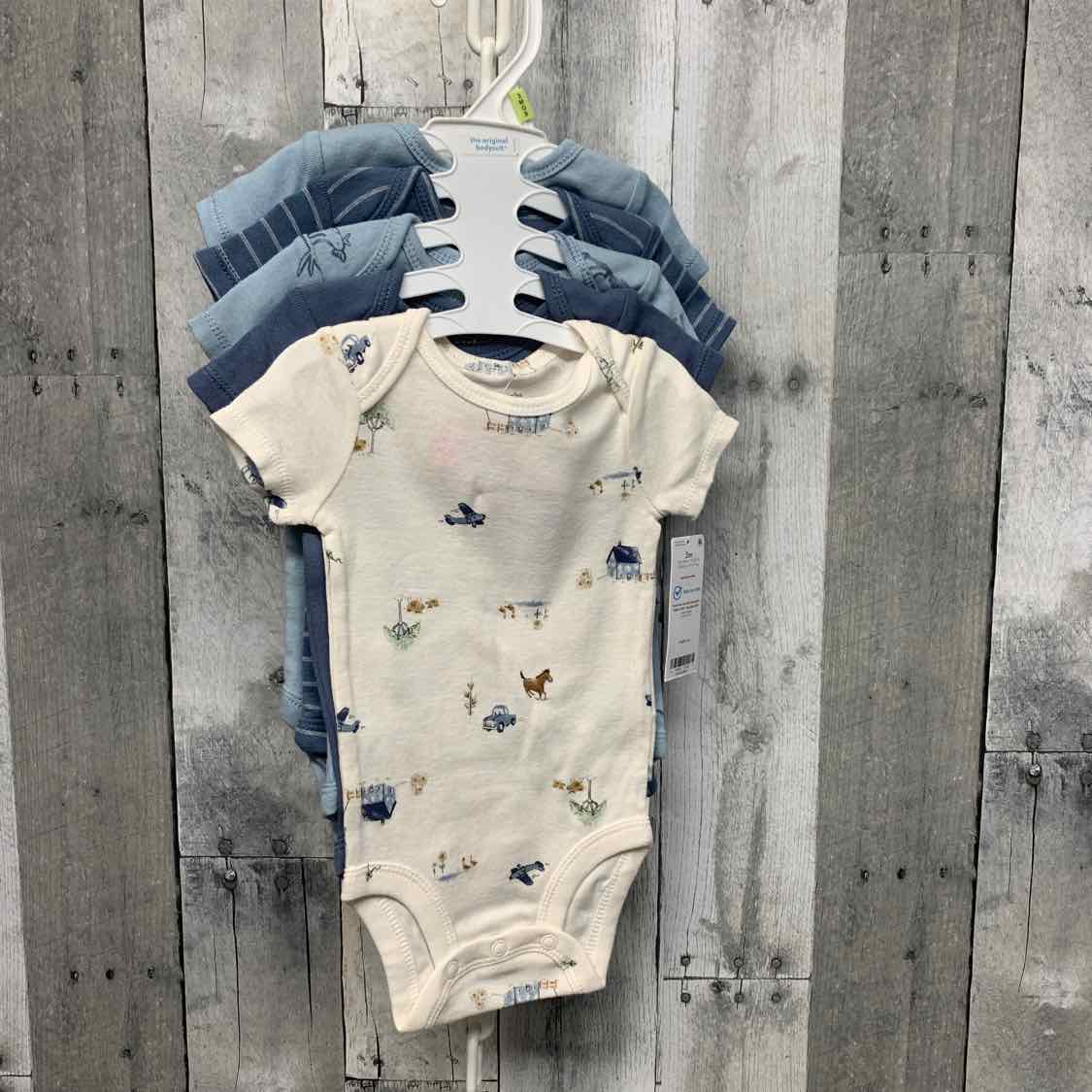 Size 3 Months White/Blue Carter's Bodysuit