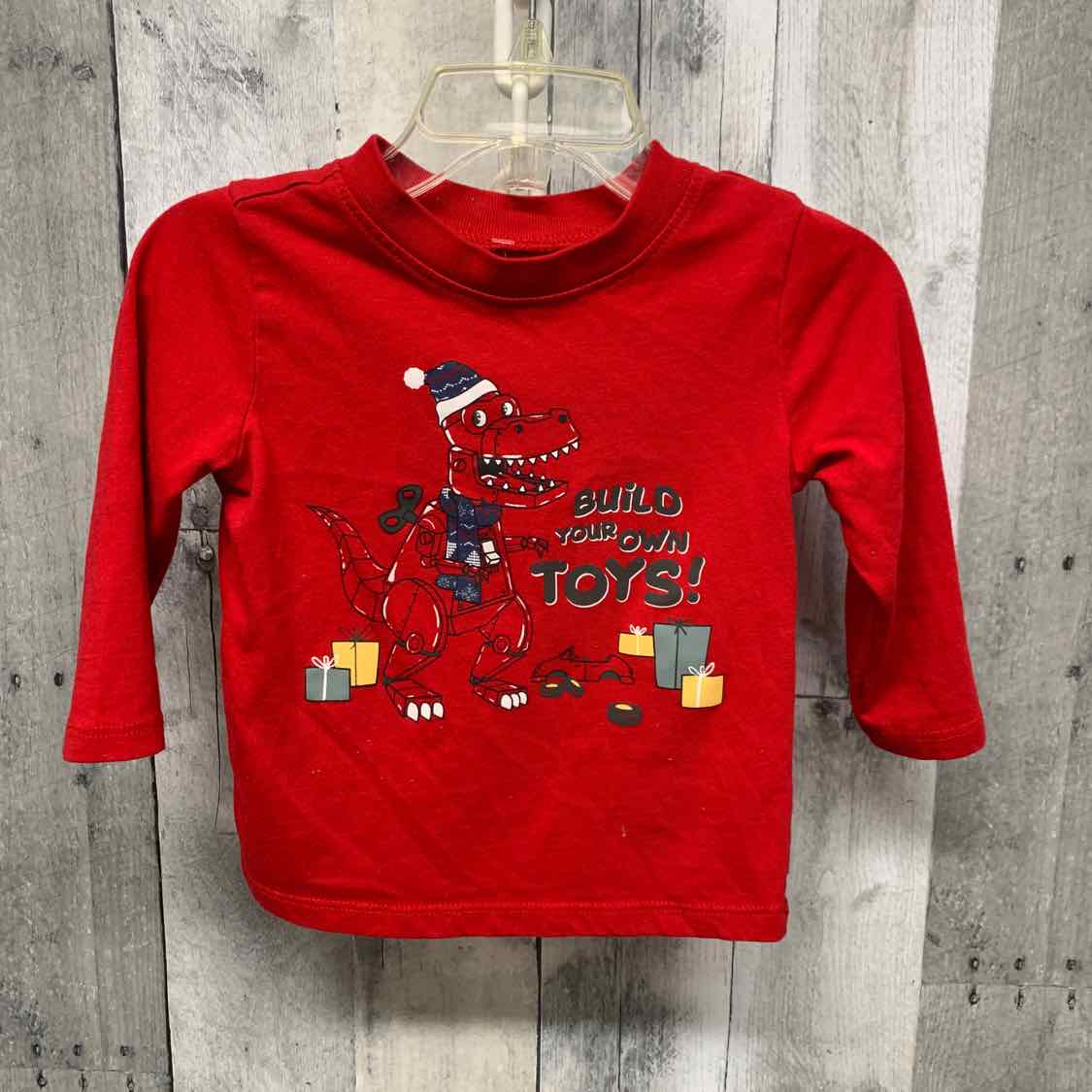 Size 12 Months Red Graphic Garanimals Long Sleeve Shirt