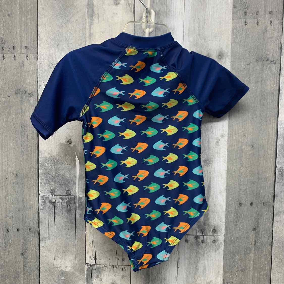 Size 3T Navy Print Reel Legends Swim Suit - 1pc