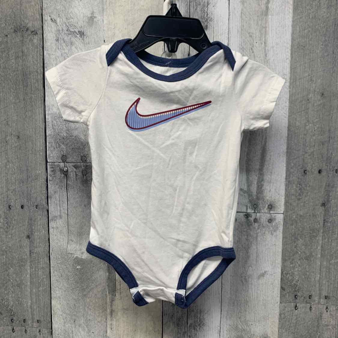 Size 9 Months White/Blue Sport Brand Bodysuit - OodlesCB