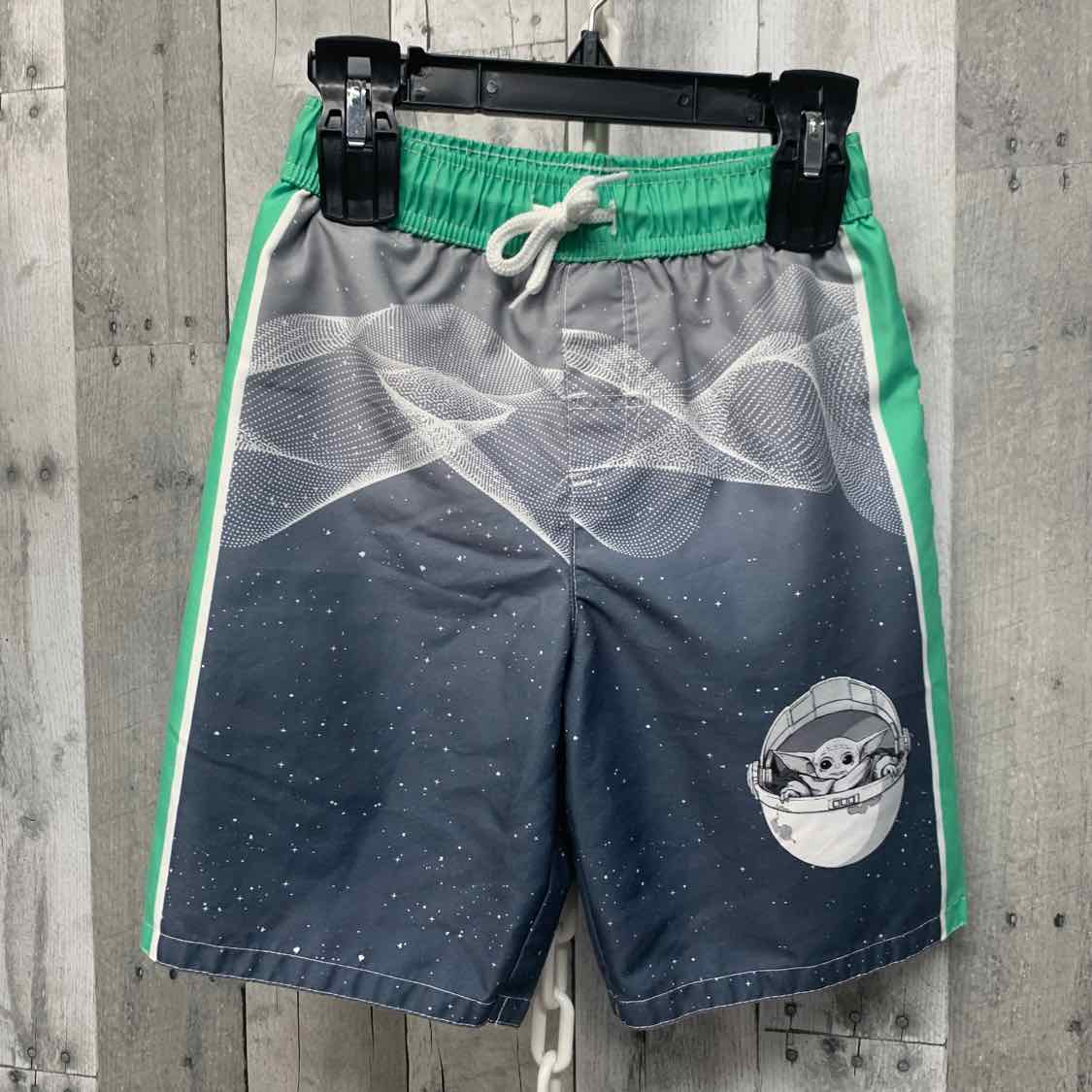 Size Large Gray/Green Star Wars Swim Trunks