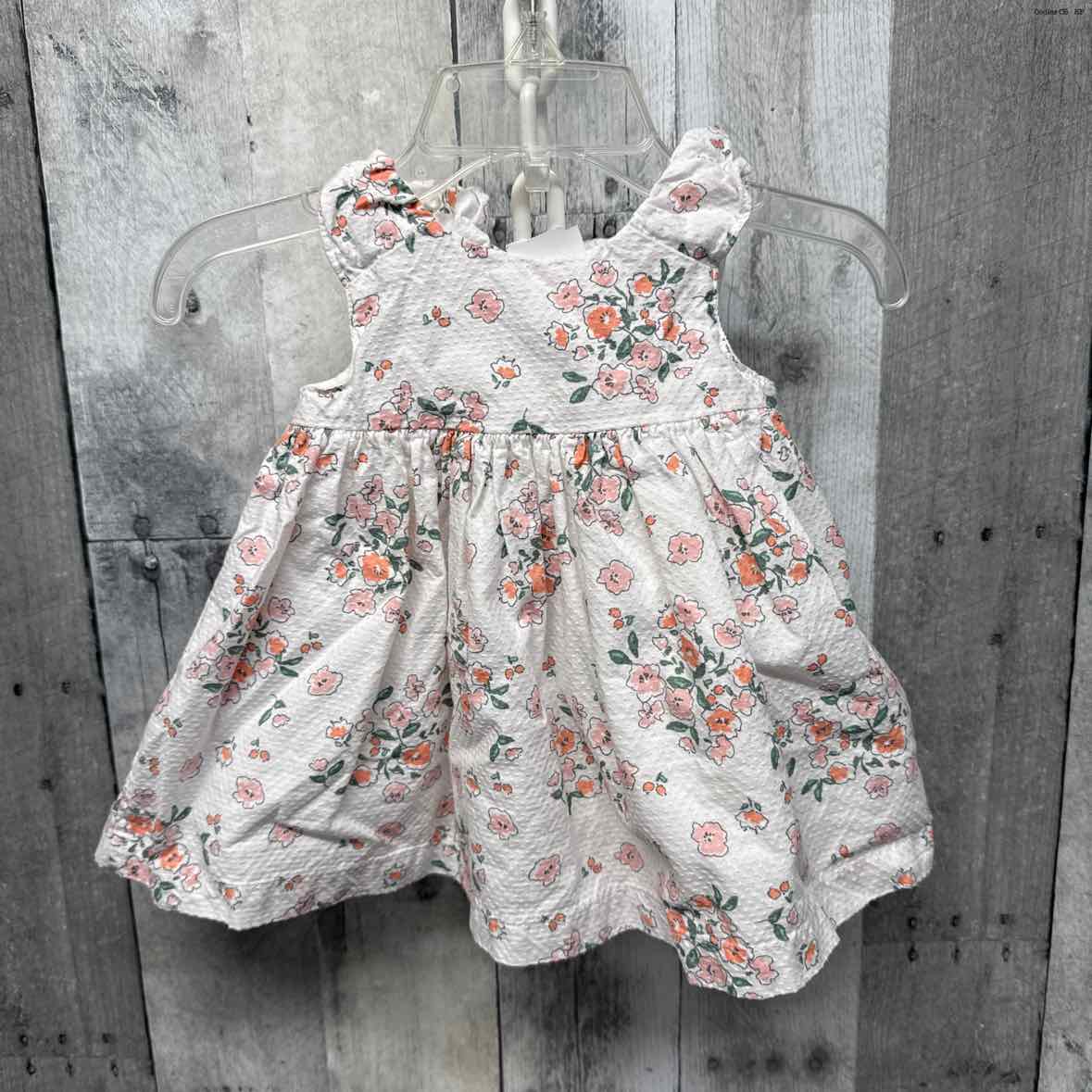 Size 3 Months White Floral Print Just One You Dress - OodlesCB