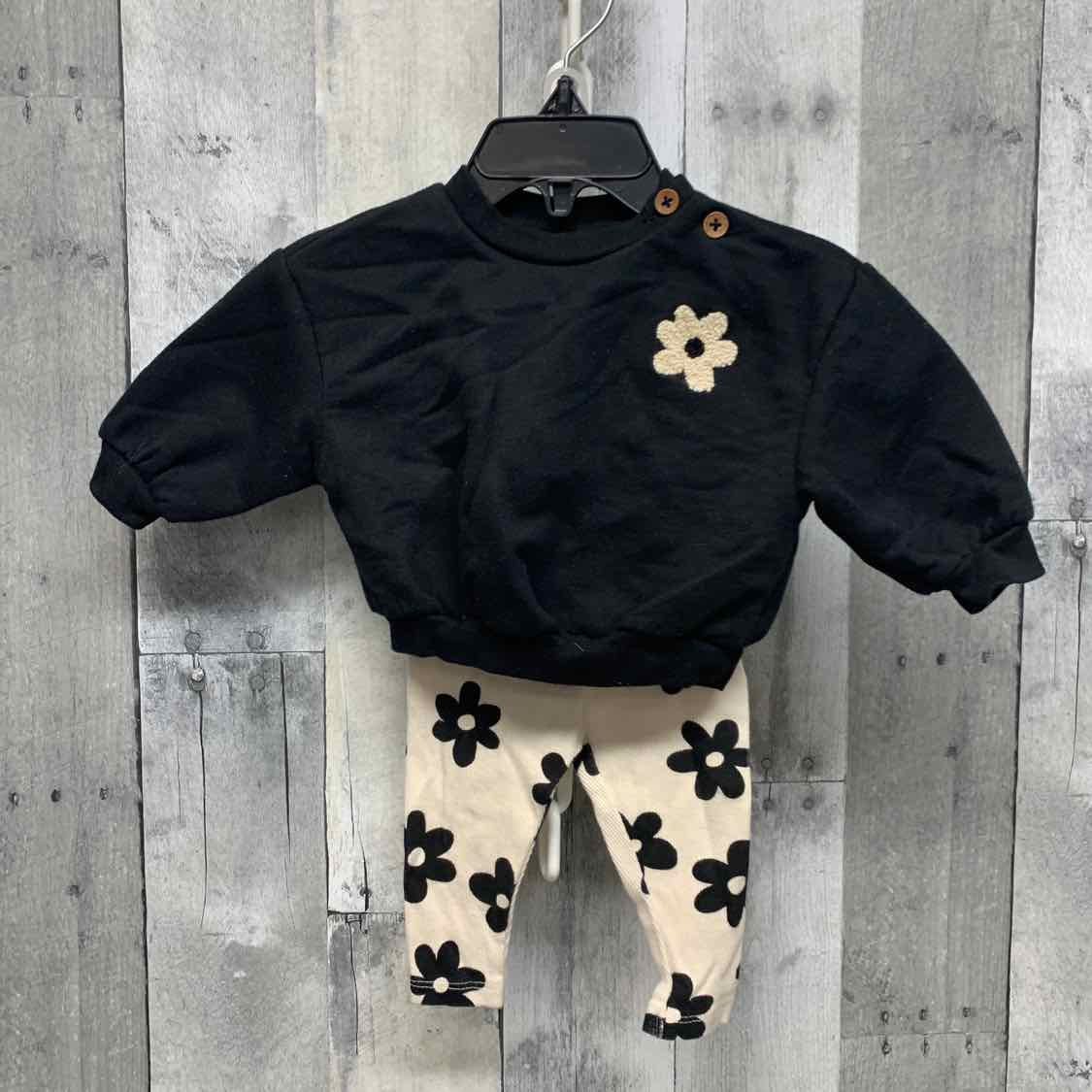 Size 0-3 Months Black/Tan Cat & Jack Shirt/Pants