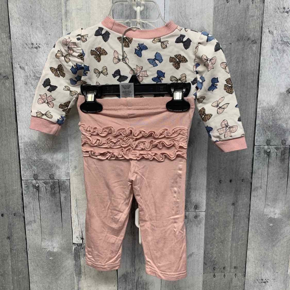 Size 3-6 Months White/Pink Name Brand Shirt/Pants