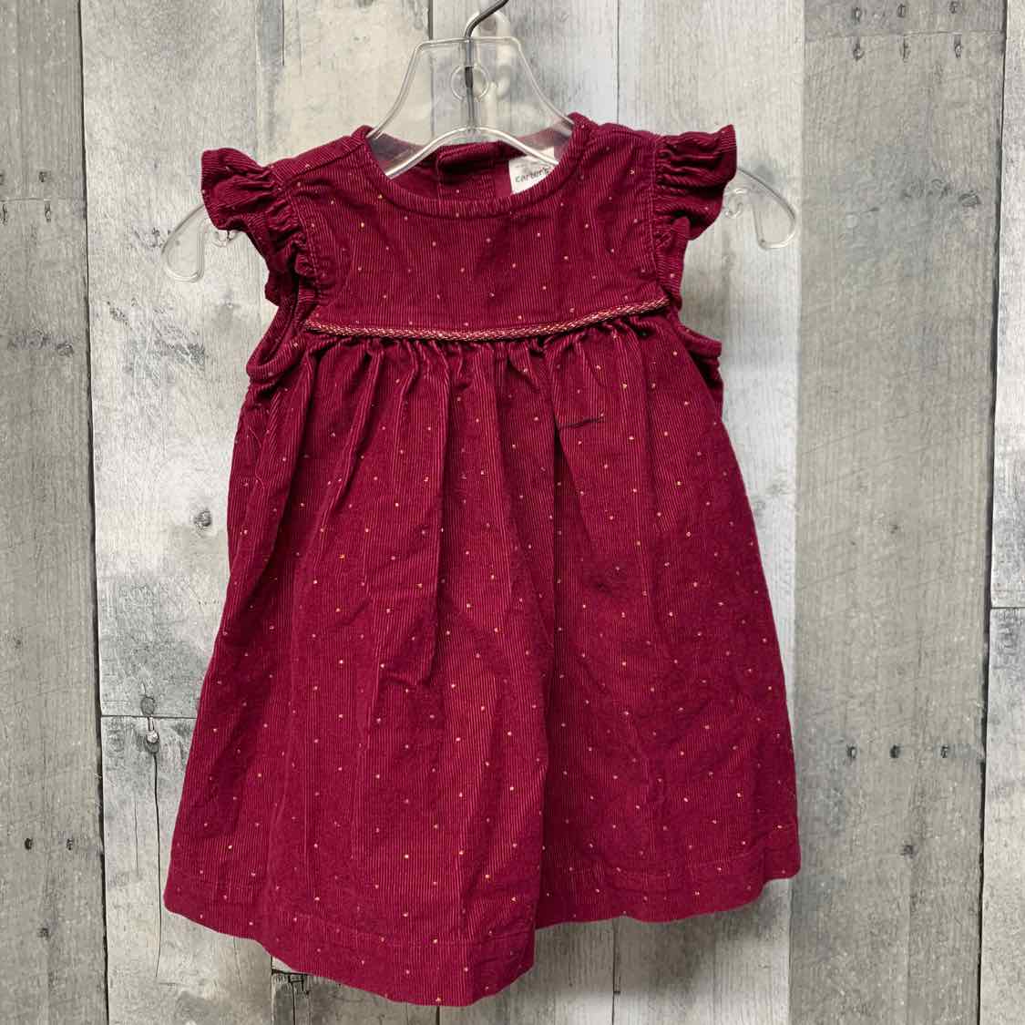 Size 6 Months Burgundy/Gold Carter's Dress