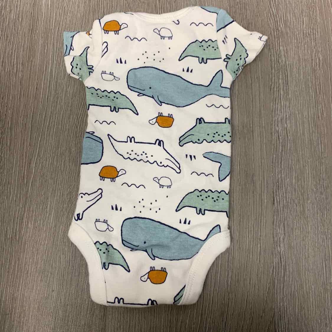 Size Preemie White Animal Print Carter's Bodysuit