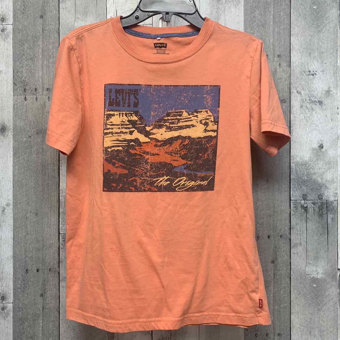 Size 14/16 Orange Graphic Levi T Shirt - OodlesCB
