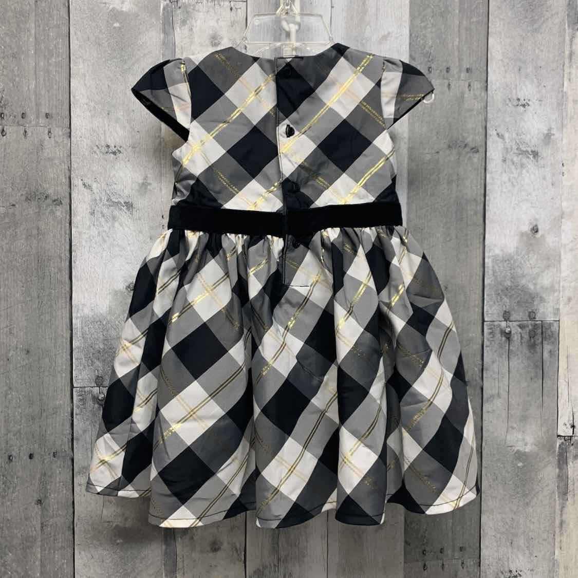 Size 18 Months Black Plaid Just One You Dress - Party
