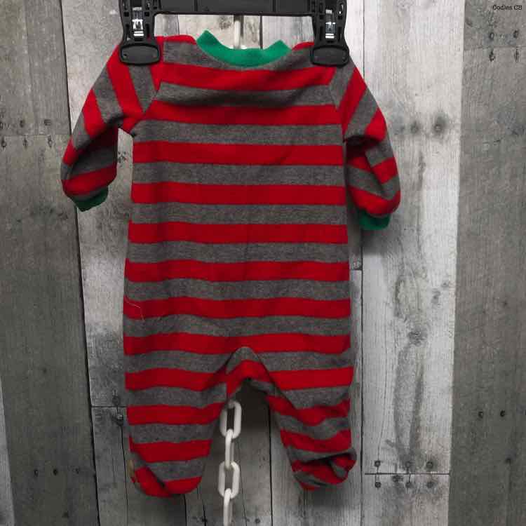 Size Newborn Red/Gray Just One You Footy PJs