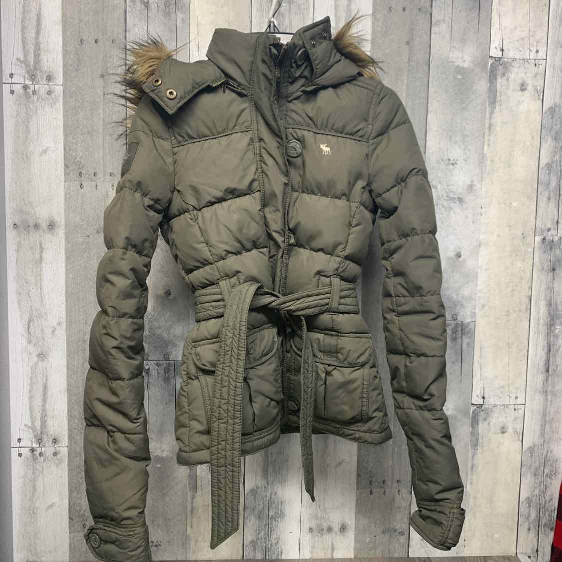 Size Medium Green/Brown Abercrombie Snow Jacket