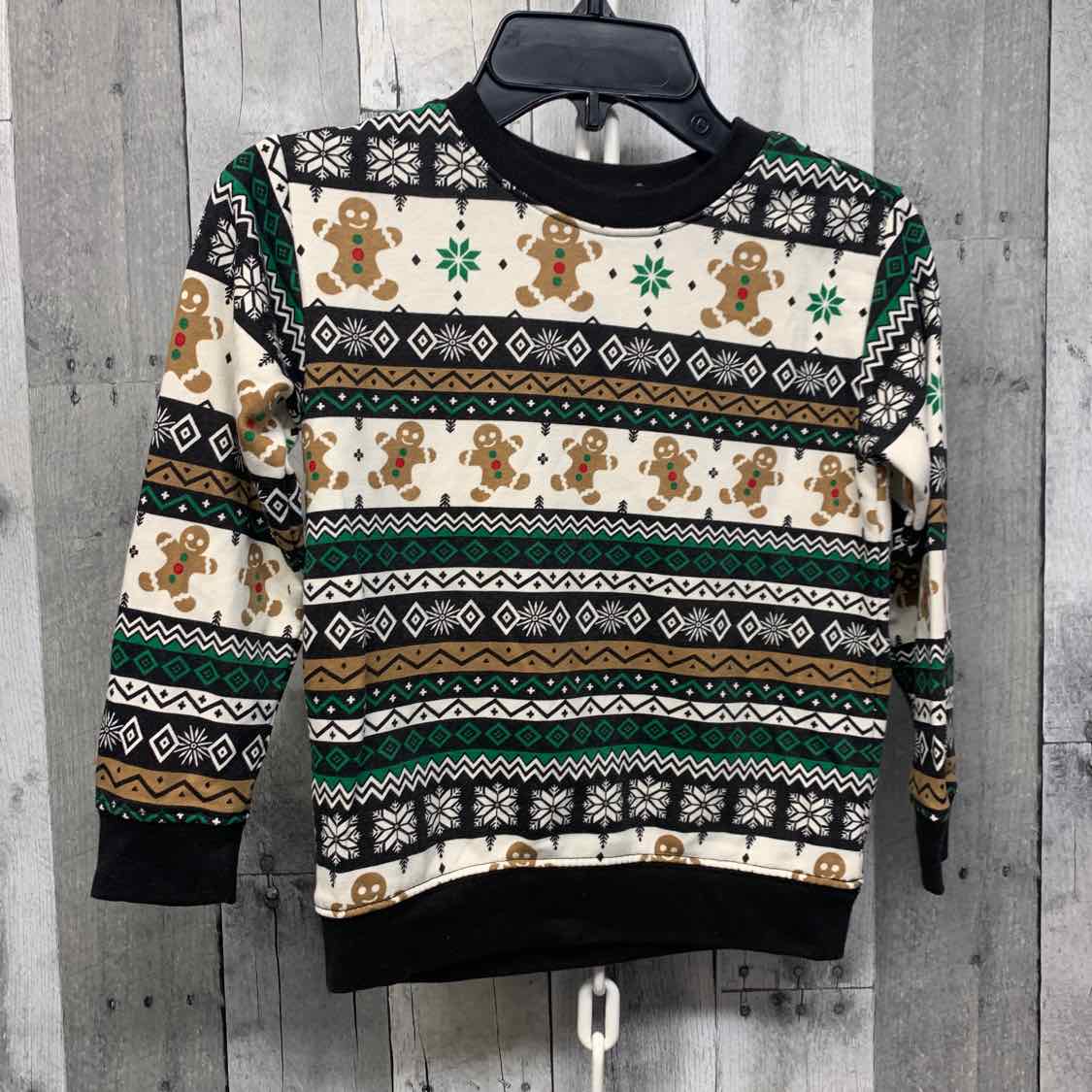 Size 5T Black Print Holiday Brands Sweat Shirt