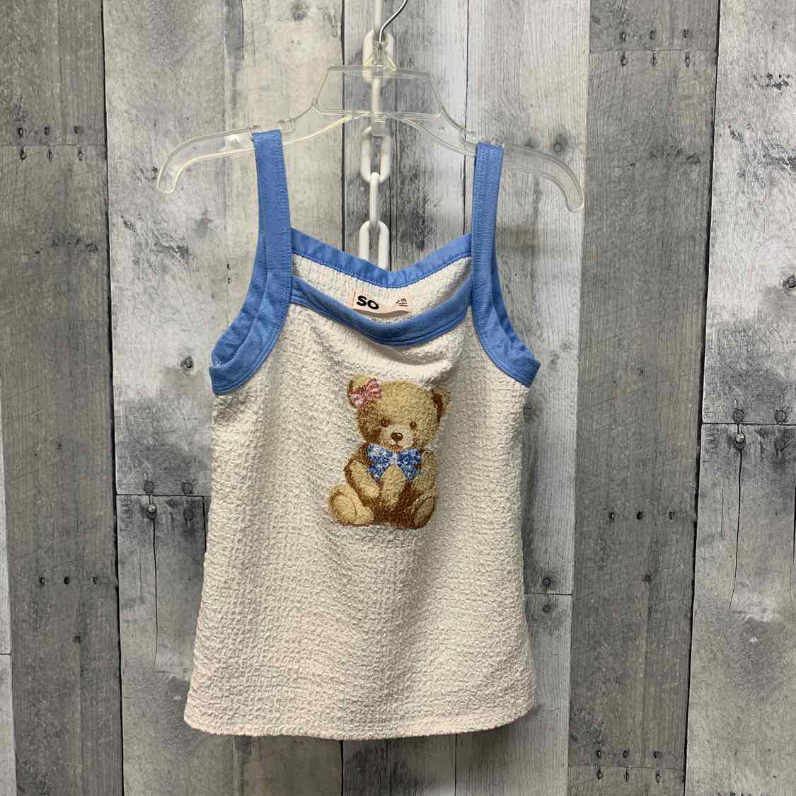 Size 8 Ivory/Blue SO Tank Top