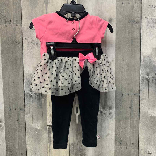 Size 6-9 Months Pink/Black Hello Kitty Shirt/Pants - OodlesCB