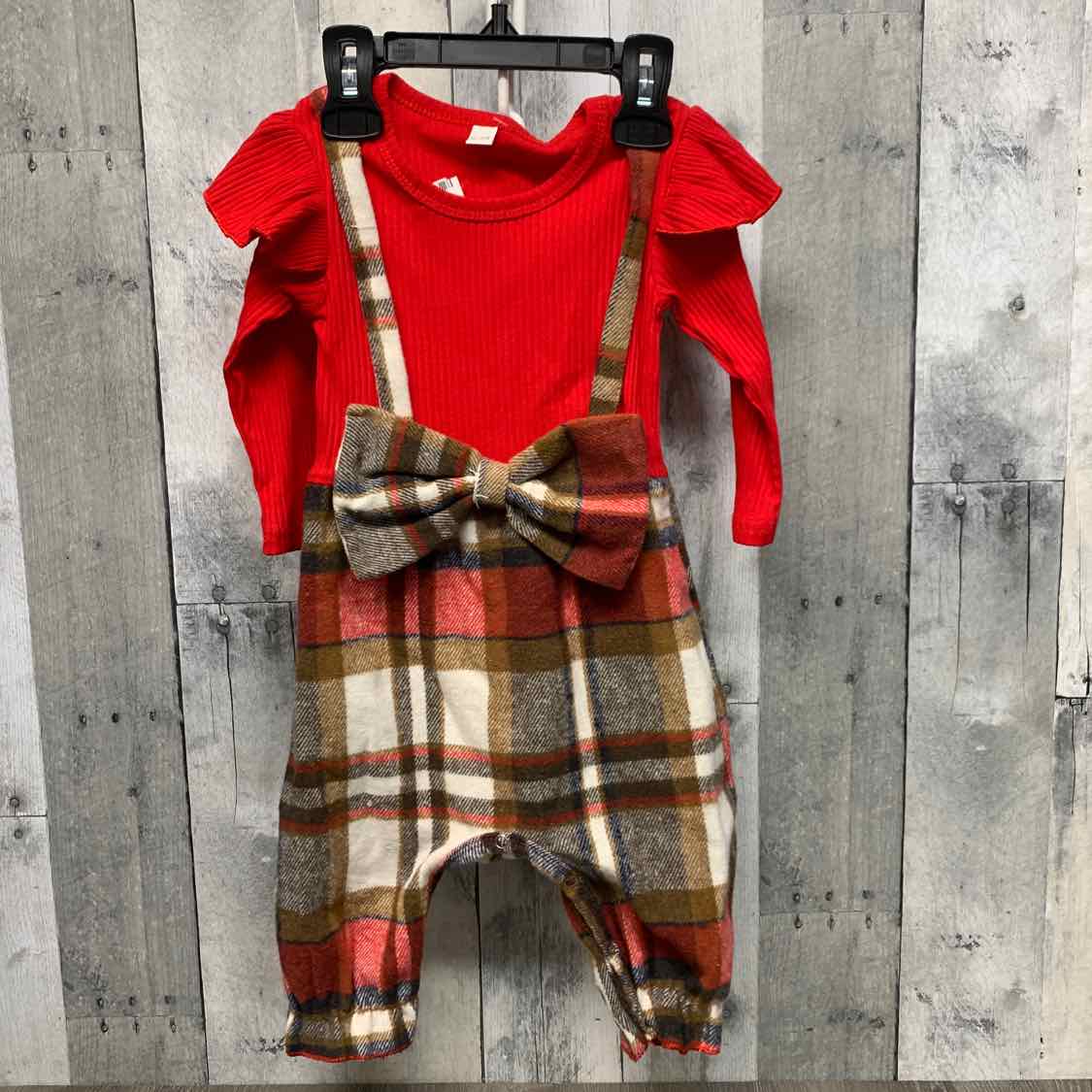 Size 6-9 Months Red/Green B Brand Romper