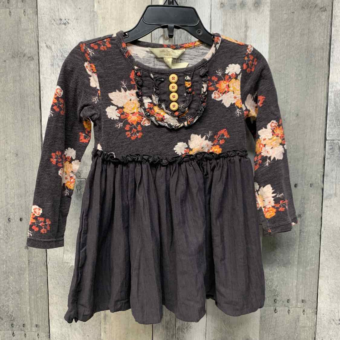 Size 2 Gray Print Matilda Jane LS Dress