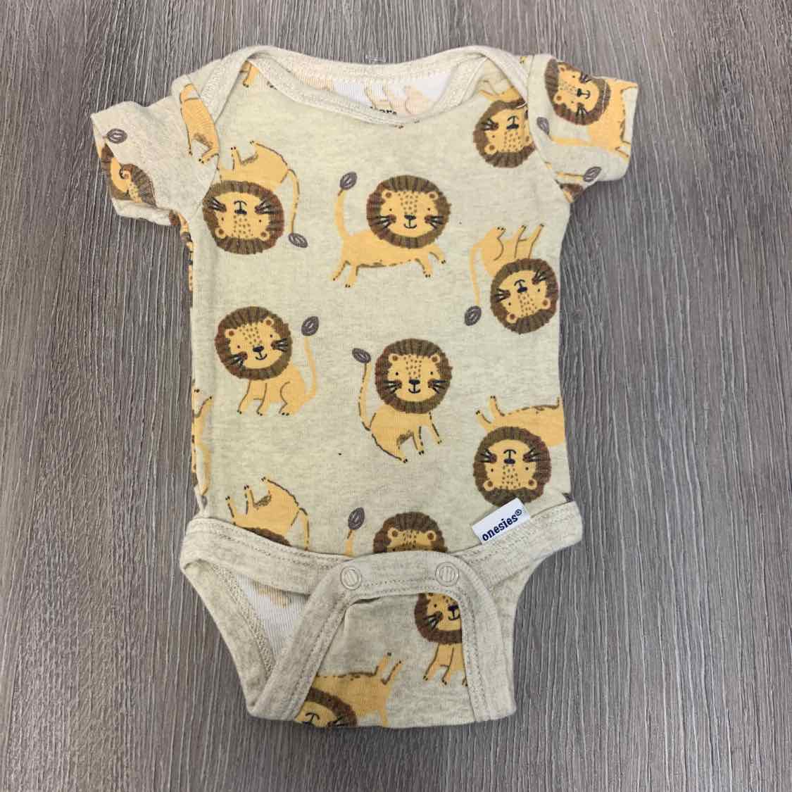 Size Preemie Tan Print Gerber Bodysuit
