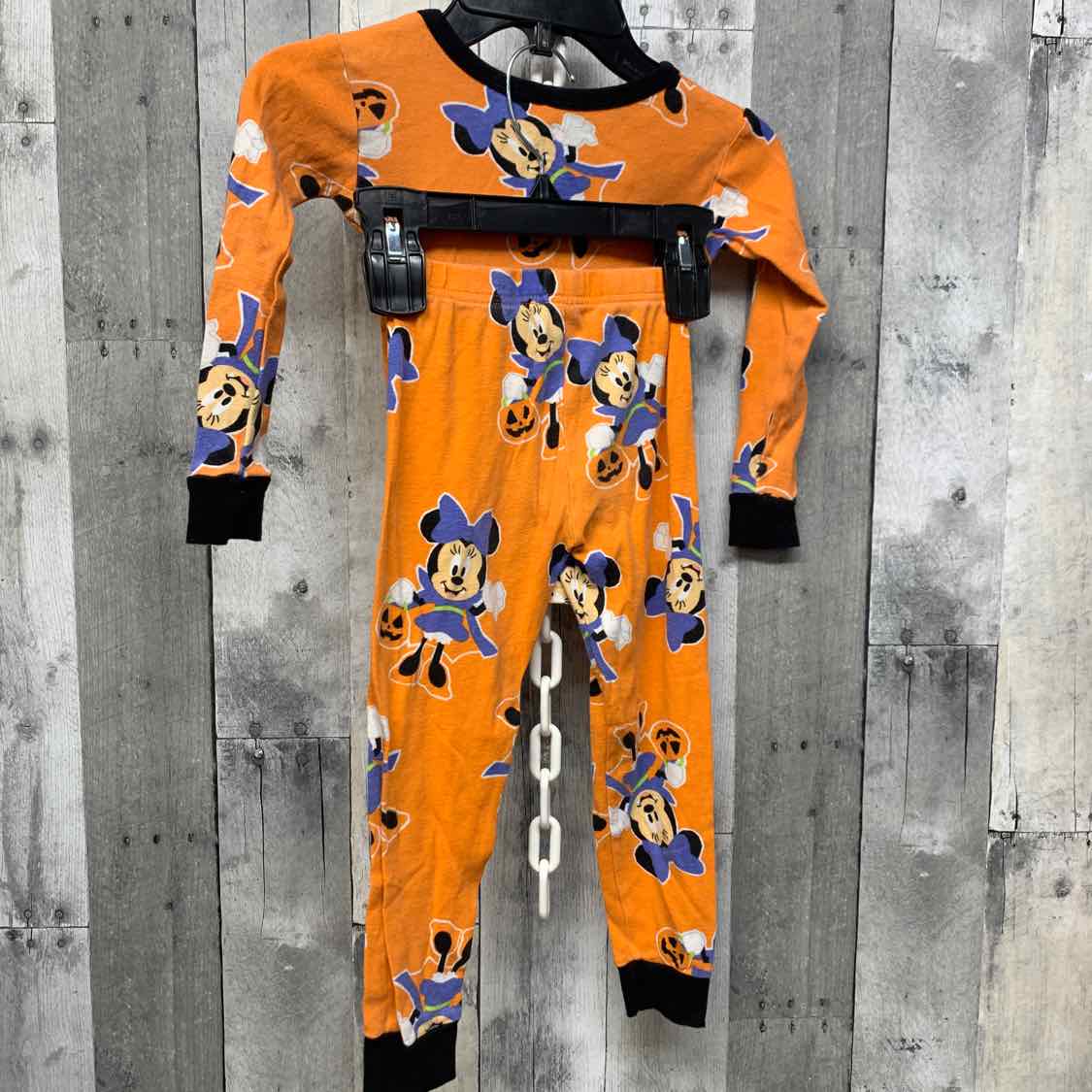 Size 5T Orange Print Disney 2pc PJs