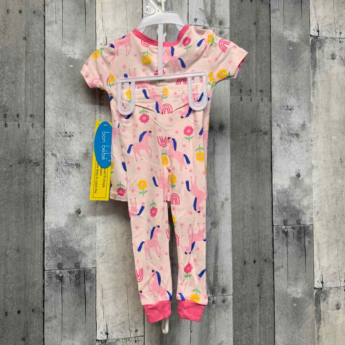 Size 12 Months Pink Print Bon Bebe 2pc PJs - OodlesCB