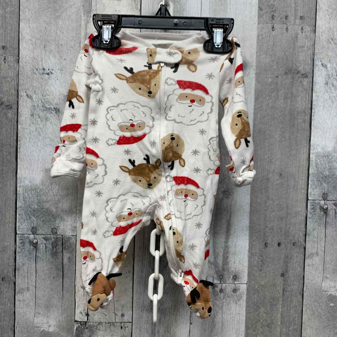 Size Newborn White Graphic Just One You Footy PJs