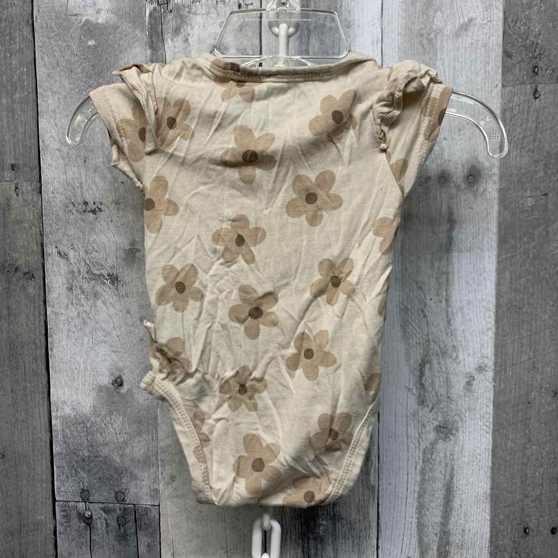 Size 0-3 Months Tan Print Bamboo Bodysuit