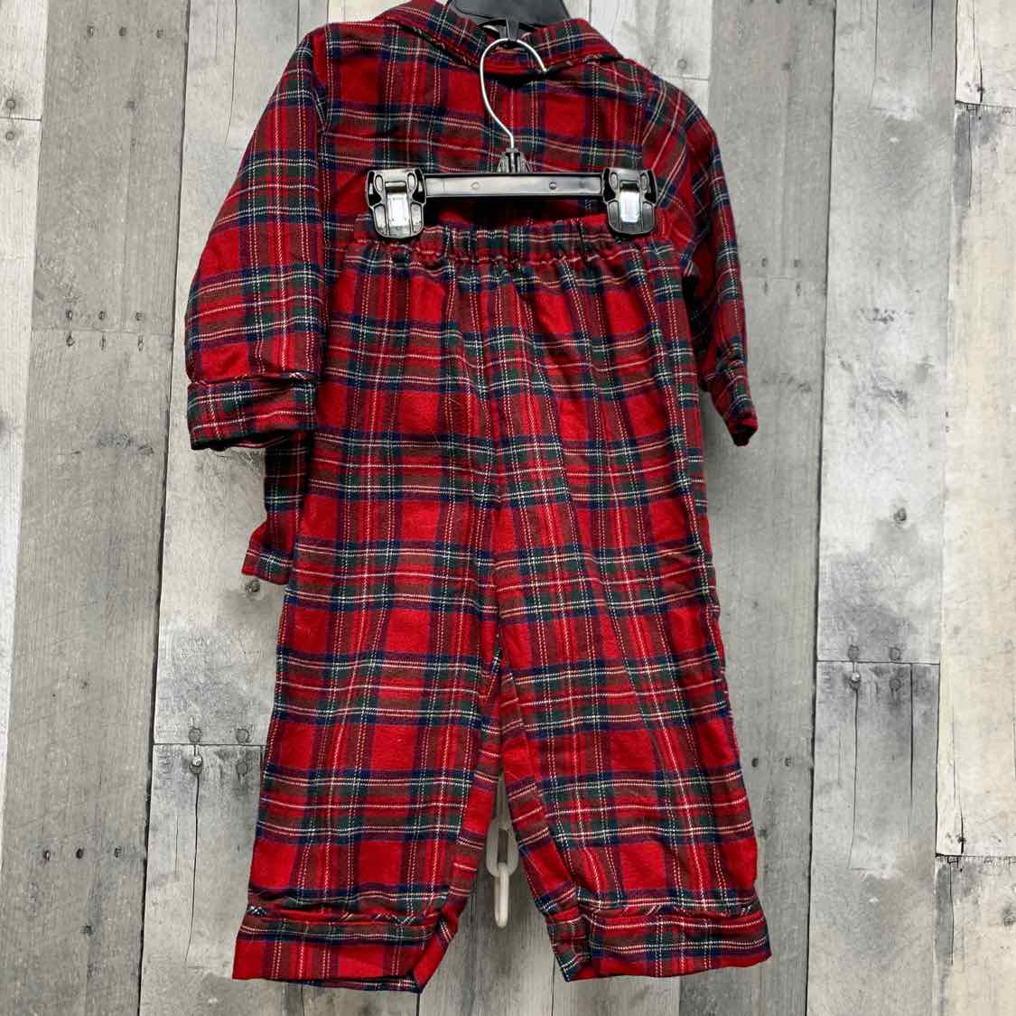 Size 2T Red Plaid Pottery Barn Kids 2pc PJs