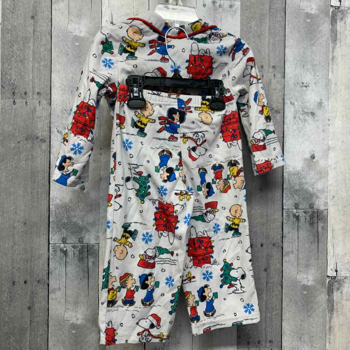Size 3T White Graphic Peanuts 2pc PJs