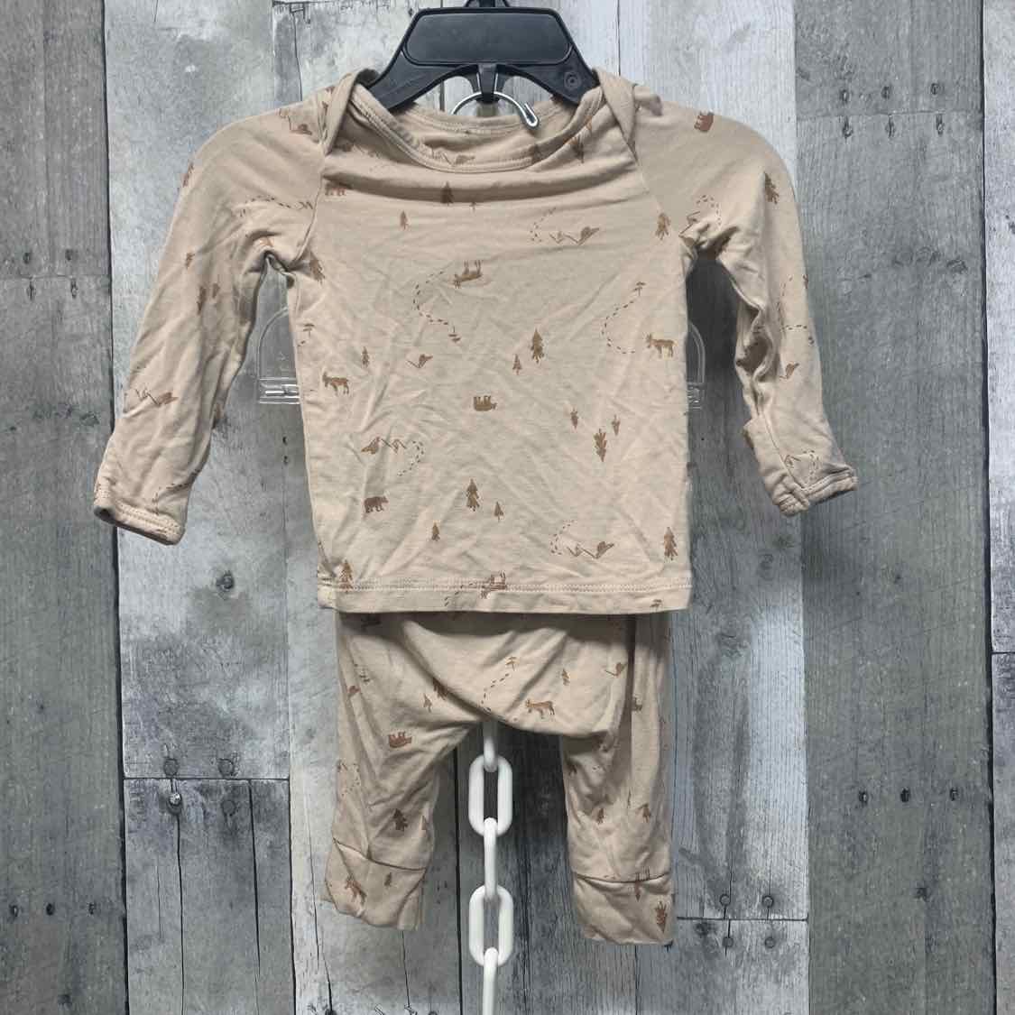 Size 3 Months Brown Print Just One You Shirt/Pants - OodlesCB