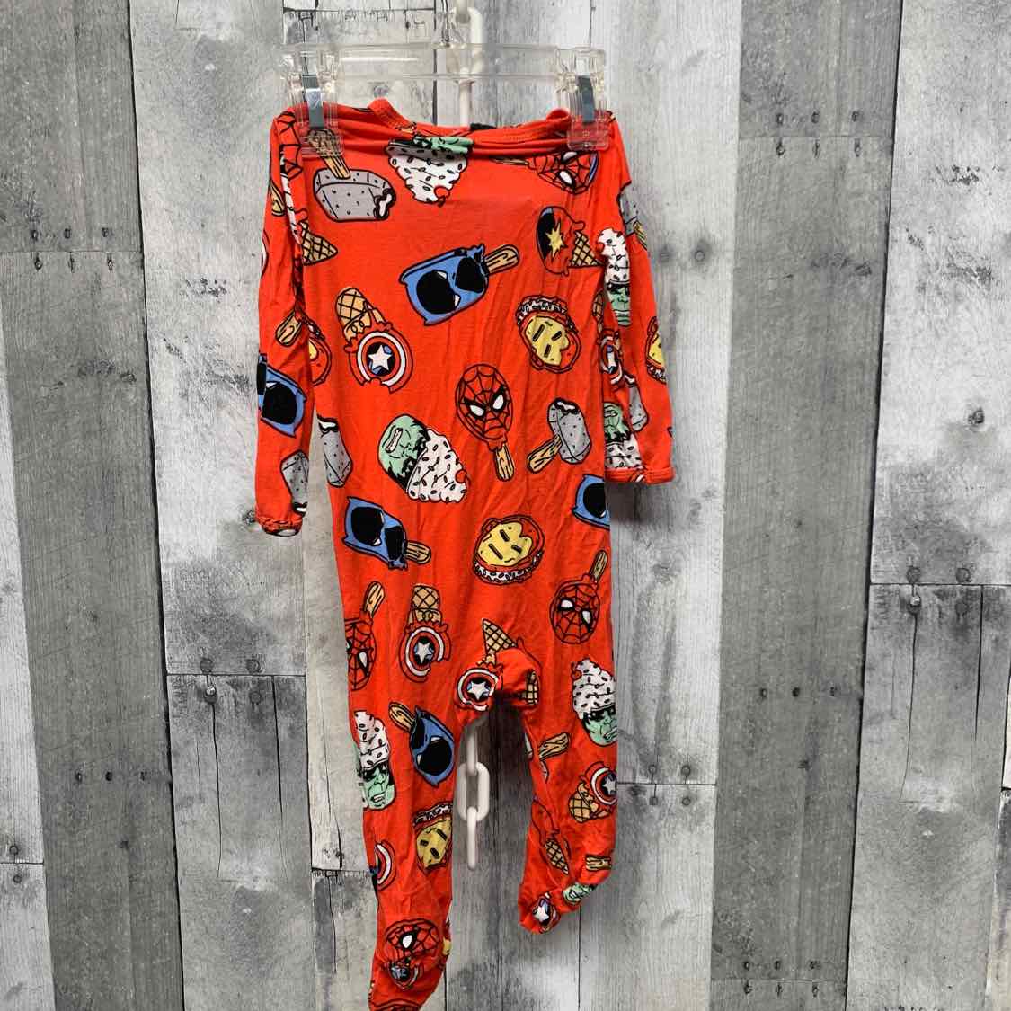 Size 3-6 Months Red Graphic Marvel Footy PJs