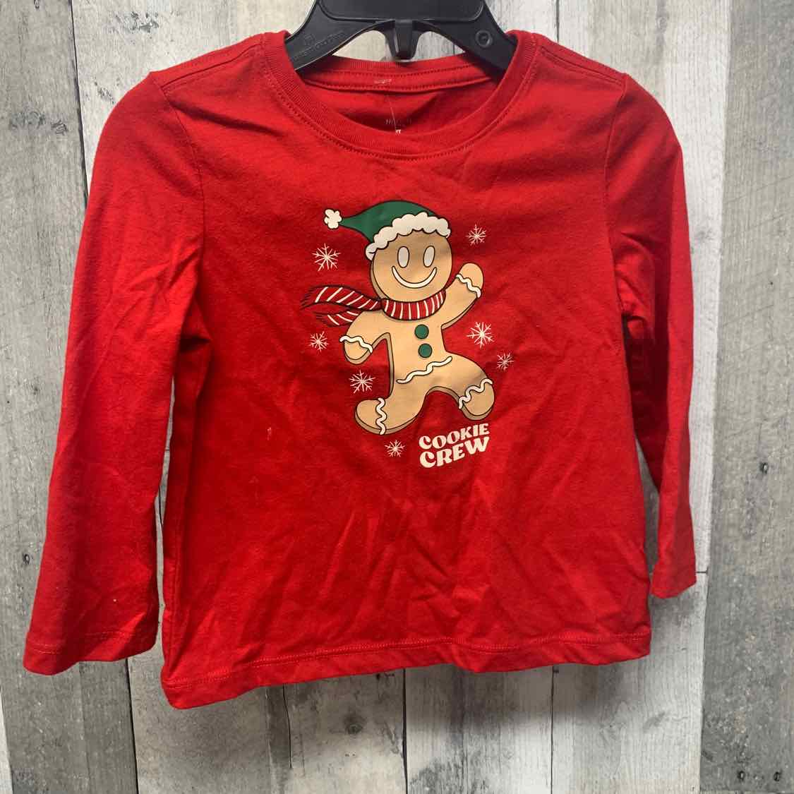 Size 2T Red Graphic Holiday Brands Long Sleeve Shirt