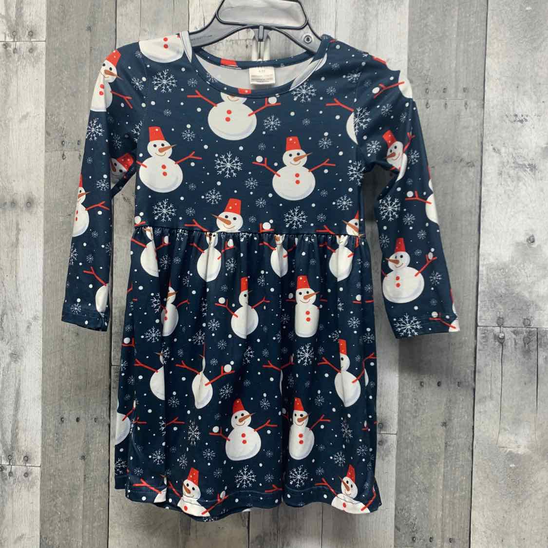 Size 4/5 Navy Print Mid Brand LS Dress