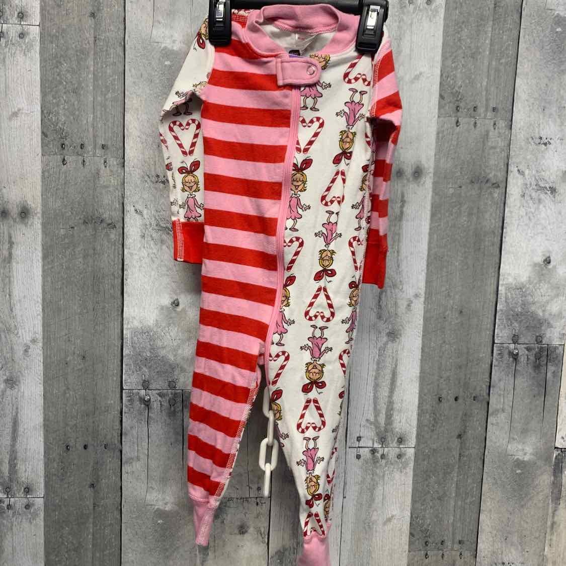 Size 18-24 Months Pink/White Hanna Andersson Footy PJs