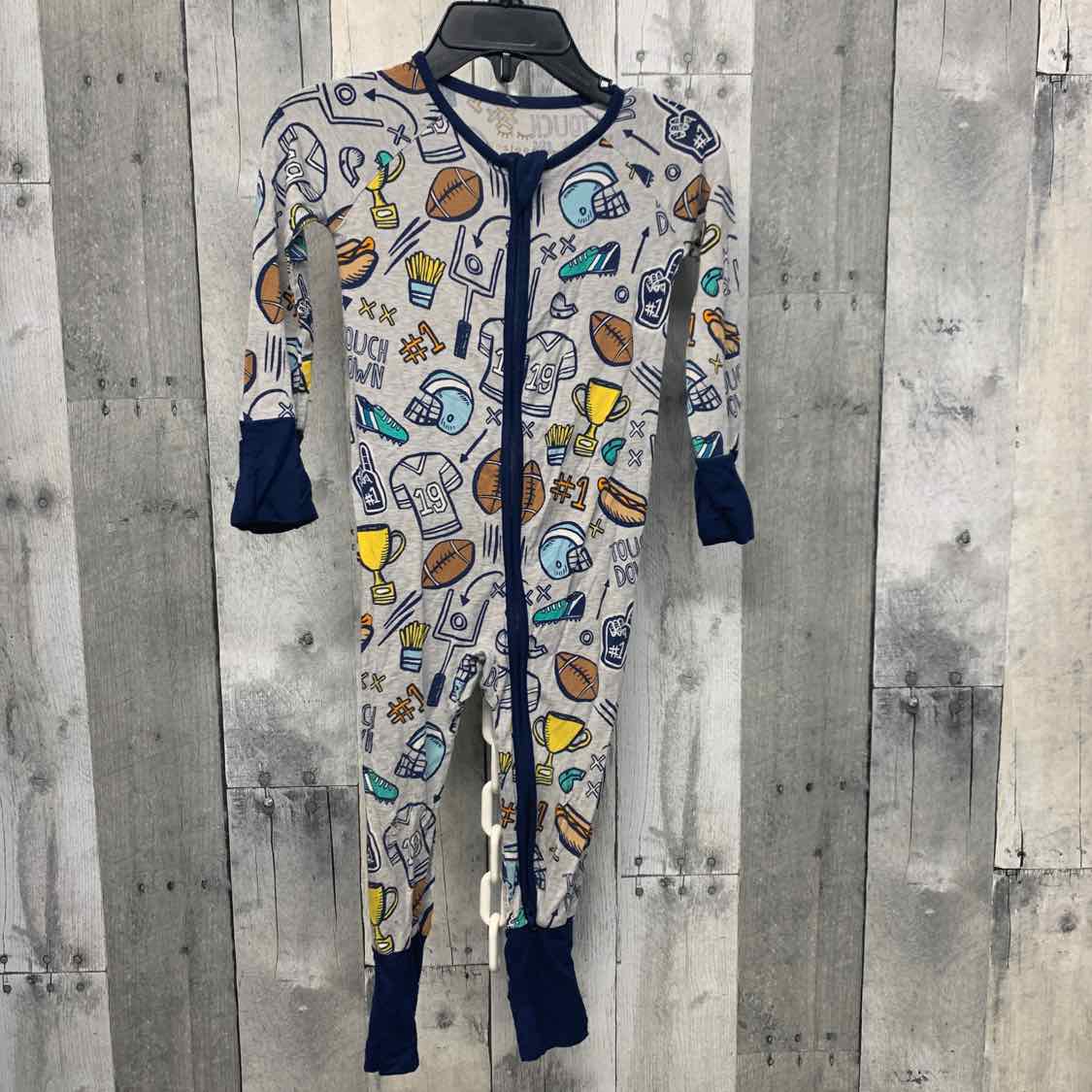 Size 6-12 Months Gray Print Little Sleepies Footy PJs