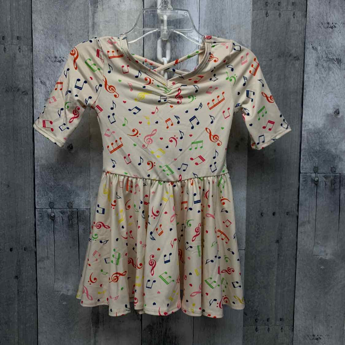 Size 12-24 Months Tan Print Dot Dot Smile Dress - OodlesCB
