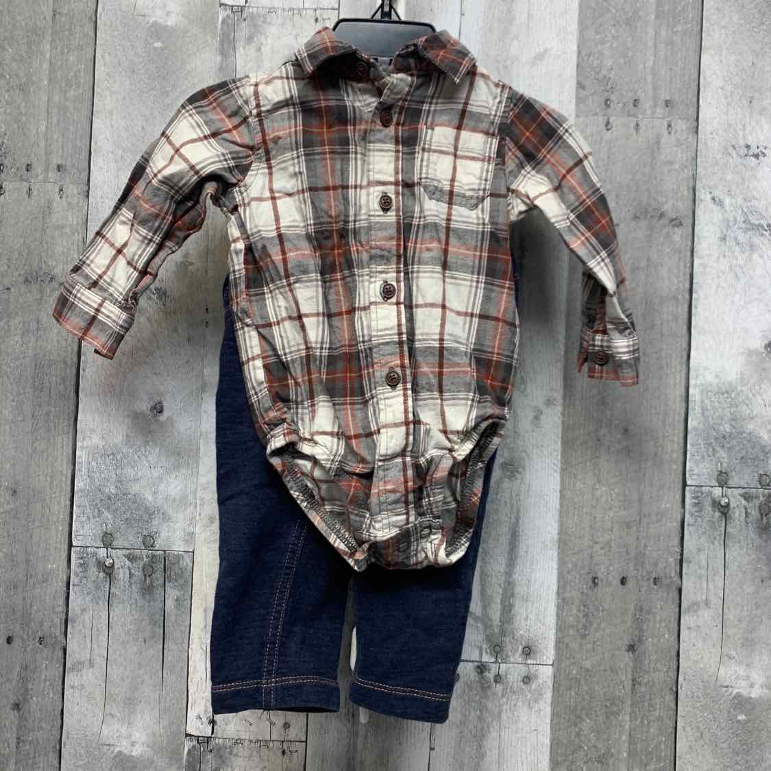 Size 9 Months Denim/Gray Carter's Shirt/Pants
