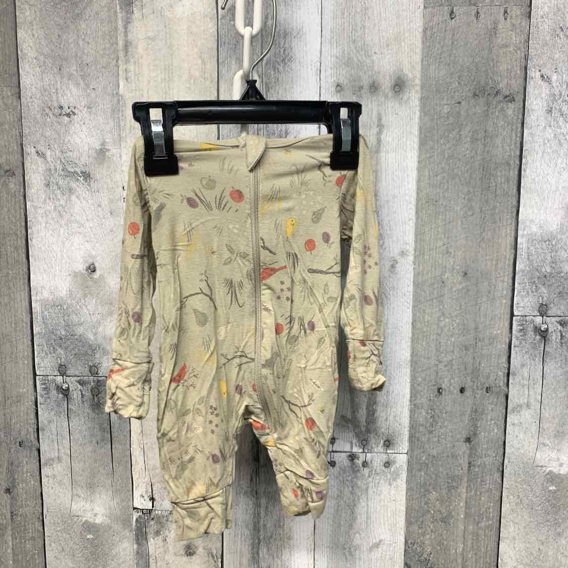Size Newborn Brown Print Modern Moments by Gerber Footy PJs