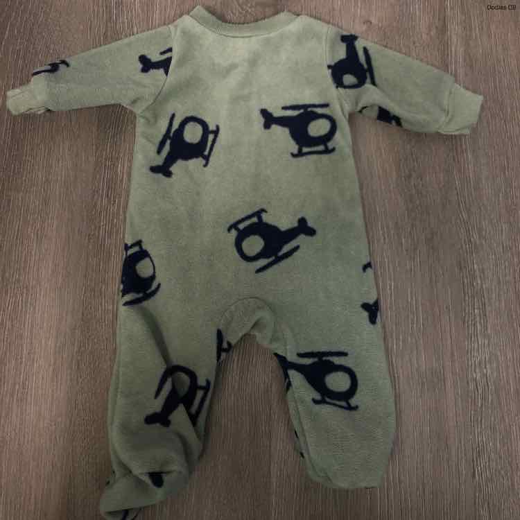 Size Preemie Green Carter's Footy PJs